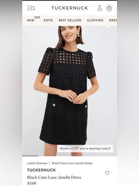 Tuckernuck Black Cane Lace Janelle Dress